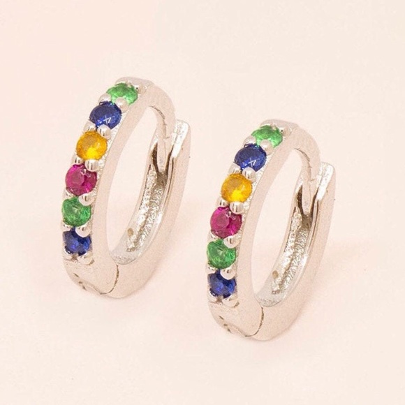 Jewelry - Multicolor CZ Mini Hoops